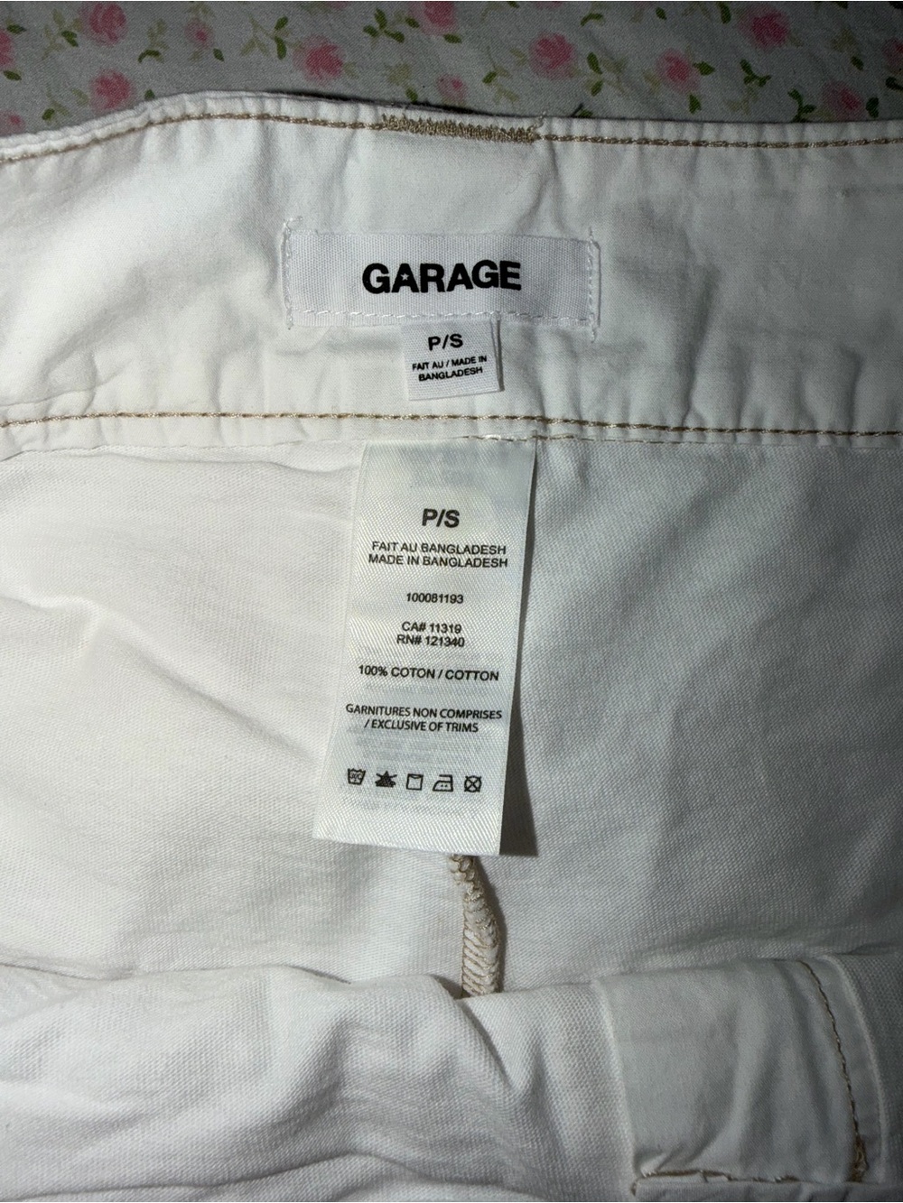 Garage White Ruched Drawstring Mini Skirt - Picture 4 of 4